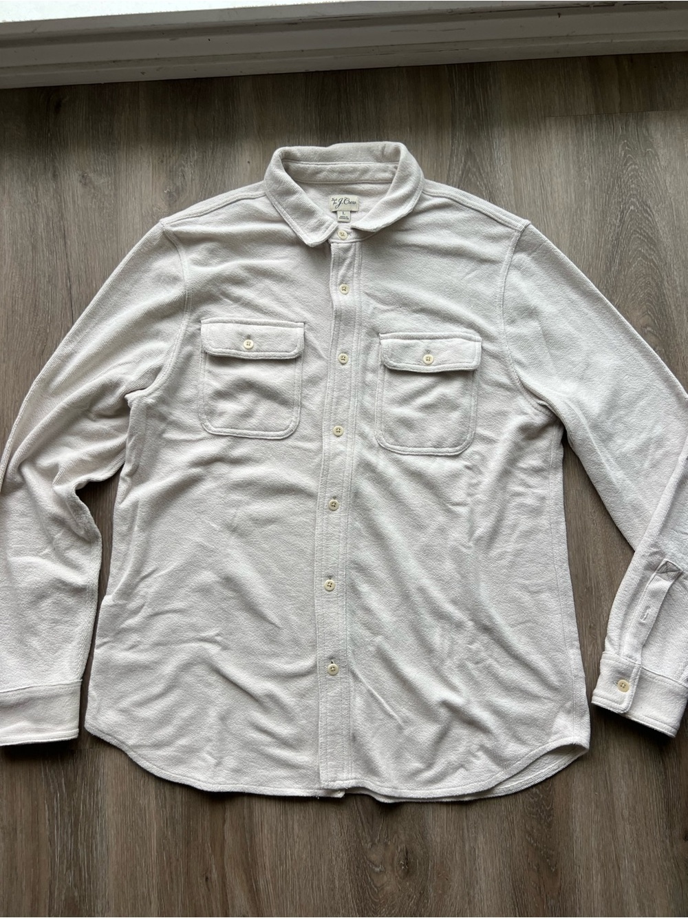 J. Crew Men's Off-White Casual Button-Down Shirt